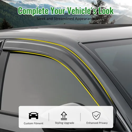 Miniatura 4 de Deflectores de ventana lateral, compatibles con Chevrolet Equinox EV 2024-2026, cinta en acrílico ahumado/tintado, 4 piezas, protectores de lluvia