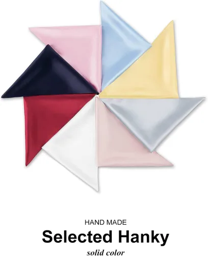 Miniatura 6 de Selected Hanky 100% Pure Silk Pocket Square Solid
