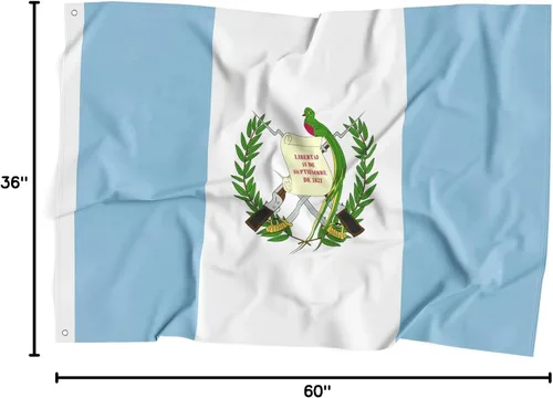 Miniatura 7 de Bandera de Guatemala Bandera Nacional de Guatemala Bandera Nacional de Fibra de Poliéster 3 x 5 Pies, Colores Brillantes y Bandera Anti-UV Fade