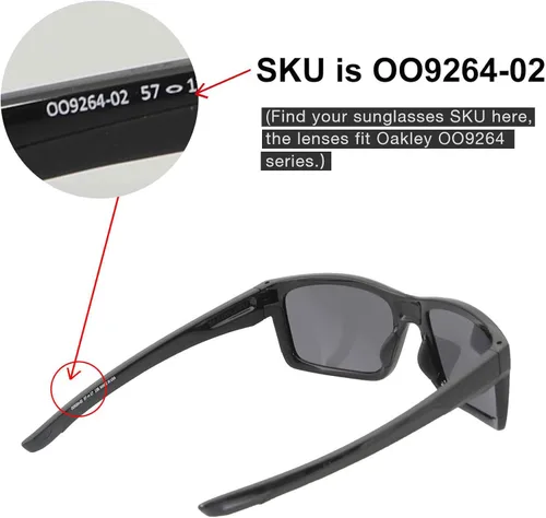 Miniatura 6 de Walleva - Lentes de repuesto para gafas de sol Oakley Mainlink, múltiples opciones disponibles (ancho de 2.244in)
