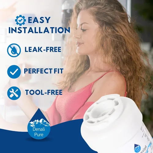 Miniatura 6 de Paquete de 3 filtros de agua de repuesto para refrigerador General Electric DSHS6VGBBCSS - Compatible con cartucho de filtro de agua de refrigerador