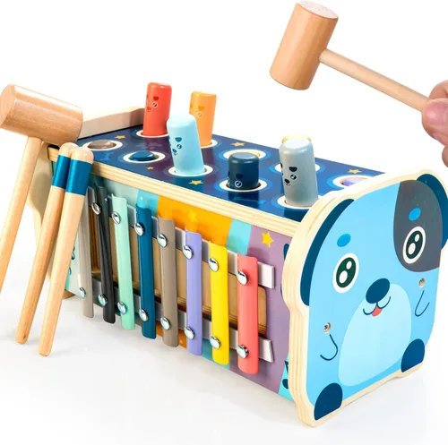 KIDWILL Juguete de madera para martillar para niños de más de 12 meses, juguetes Montessori para bebés de más de 1 año, juguete de desarrollo