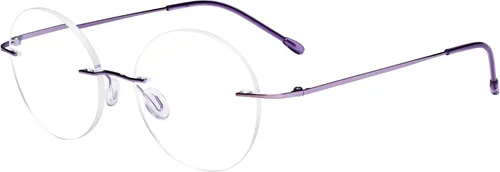 Miniatura 11 de Eyekepper Paquete de 3 lentes de lectura redondos de metal sin montura para mujeres y hombres, lectores circulares sin marco (azul/rojo/púrpura) +