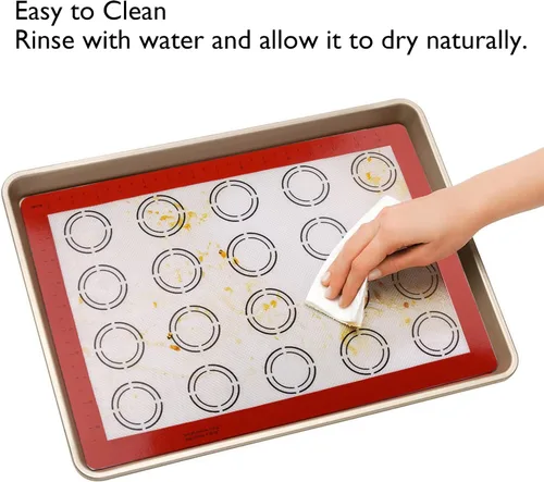 Miniatura 6 de LotFancy Tapete de silicona para hornear, paquete de 2 forros antiadherentes para hornear macarrones para galletas, masa rodante, pan y pastelería