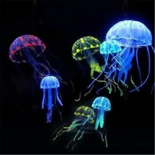 Miniatura 4 de Medusa artificial púrpura brillante adecuada para pecera, decoración de acuario, adornos populares, decoración de acuario, adornos temáticos