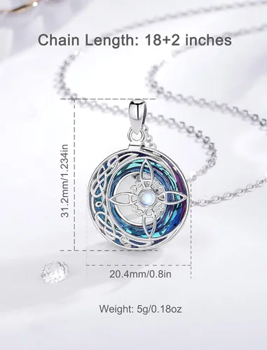 Miniatura 6 de INFUSEU Regalos de bruja mística para mujeres, collares de pentagrama con nudo de triple luna diosa Lilith Hécate Phoenix