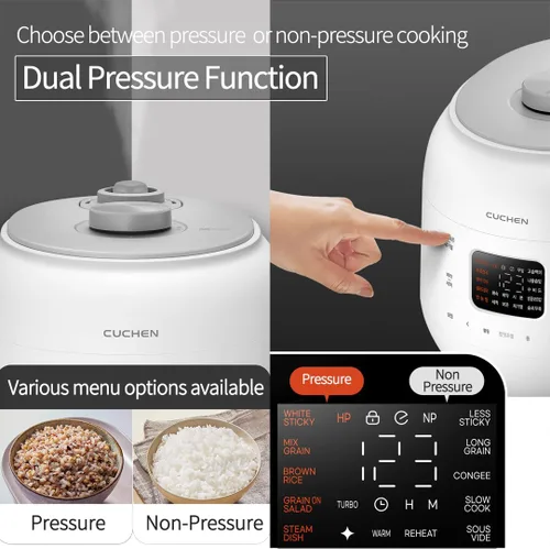 Miniatura 3 de [CUCHEN] CRS-FWK1040WUS Olla arrocera a presión de calentamiento doble para 10 tazas (sin cocinar) Alta/sin presión Embalaje de triple