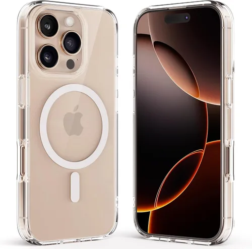 Miniatura 9 de Crystal Fit - Funda magnética transparente para iPhone 16, compatible con MagSafe, antiamarilleo, funda protectora delgada (para iPhone 16)