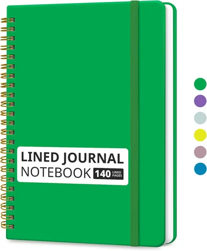 Miniatura 49 de Cuaderno rayado en espiral para mujeres y hombres, 140 páginas, cuaderno de tapa dura con rayas universitarias para trabajo y toma de notas, diarios