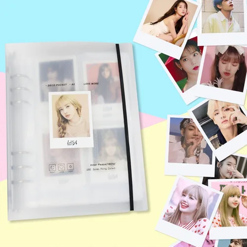 Miniatura 2 de Kpop - Carpeta para tarjetas fotográficas, tamaño A5, con 6 páginas protectoras de tarjetas de anillo, carpeta pequeña para álbumes de tarjetas
