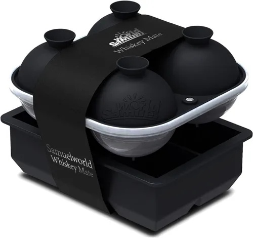 Miniatura 15 de Samuelworld Combo de Bandeja de Hielo Premium (16 Cubitos de Hielo/6 Bolas de Hielo), Fabricador de Esferas de Hielo Grandes y Bandejas de Cubitos