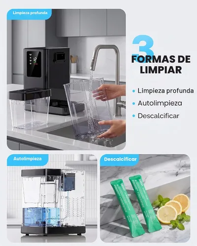 Miniatura 7 de Silonn Máquina de hielo de pepitas para encimera, producción diaria de hielo de 40 libras con tanque de agua extraíble de 3 L, máquina de hielo