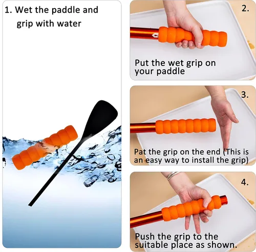 Miniatura 4 de Paquete de 2 empuñaduras para kayak, agarre antideslizante para remos desmontables, accesorios de kayak para prevención de ampollas