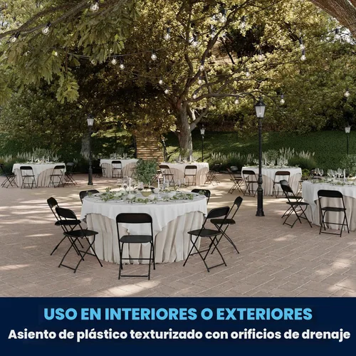 Miniatura 4 de Flash Furniture Hercules - Juego de 10 sillas plegables de plástico resistentes para interiores y exteriores, sillas apilables comerciales plegables