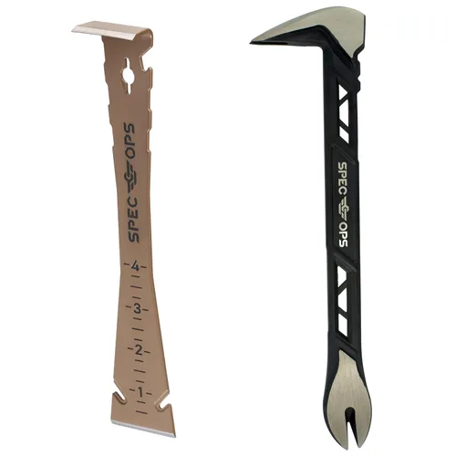 Miniatura 9 de Spec Ops Tools - Barra de Palanca de 9.5 Pulgadas, Barra de Palanca, Acero de Resorte de Alto Carbono, Regla Integrada y Barra de Palanca, Bordes