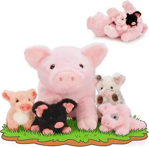 Miniatura 15 de BENINY Peluche de conejo rosa grande de 24 pulgadas – Conejito de peluche grande de Pascua, regalos para niñas y bebés, sorpresa de peluche con 3