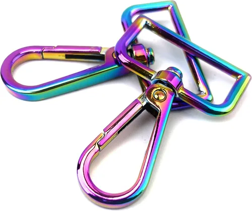 Miniatura 11 de 10 piezas de cierre giratorio de langosta con anillo en D, ganchos de presión para puerta de empuje, clips de gatillo para bolso y llavero Bronce