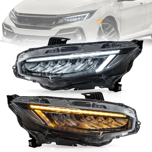 Miniatura 12 de Conjunto de luces traseras VLAND Compatible con Honda Civic Hatchback/Tipo R de 10ª generación 2018-2022 (No para Coupe), lámpara trasera con DRL
