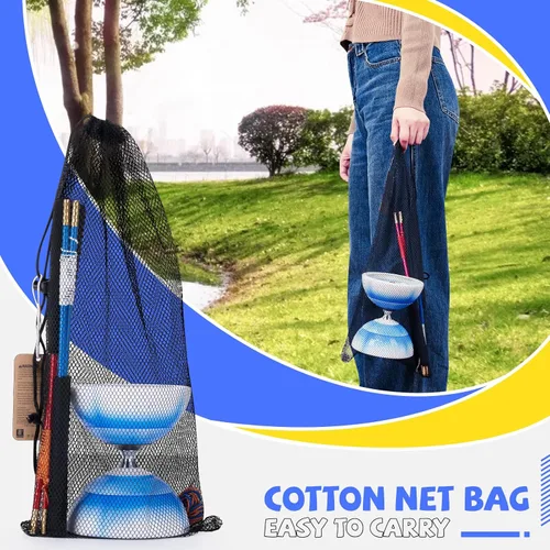 Miniatura 6 de CHEE MONG MD01 Yoyo chino para niños y adultos, diábolo profesional de triple rodamiento, juguete Diábolo Yoyo de 5 pulgadas con 2 varillas