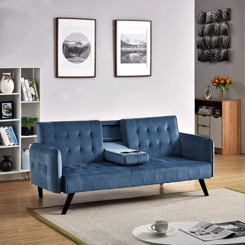 Miniatura 2 de Container Furniture Direct Sofá cama Cricklade, azul