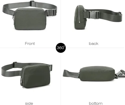 Miniatura 3 de Riñonera Bolsa de Cintura Bolso Cruzado Bolsa de Cadera para Correr Senderismo Viajes Entrenamiento Correa Ajustable para Mujeres, Gris oscuro
