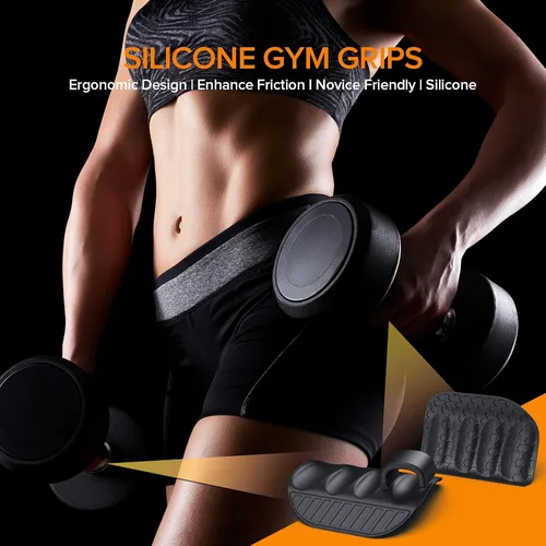 Miniatura 2 de FUNTOFUN Agarre de silicona antideslizante para gimnasio, almohadillas de goma para hombres y mujeres, guantes protectores ergonómicos de palma