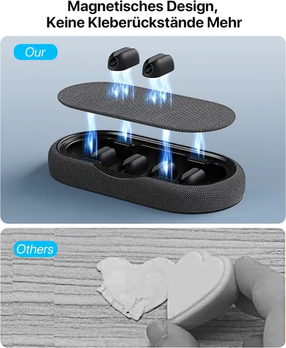 Miniatura 4 de Organizador de cables magnético, soporte de cable de escritorio con 6 clips magnéticos para cables, gestión de cables de carga para oficina en casa