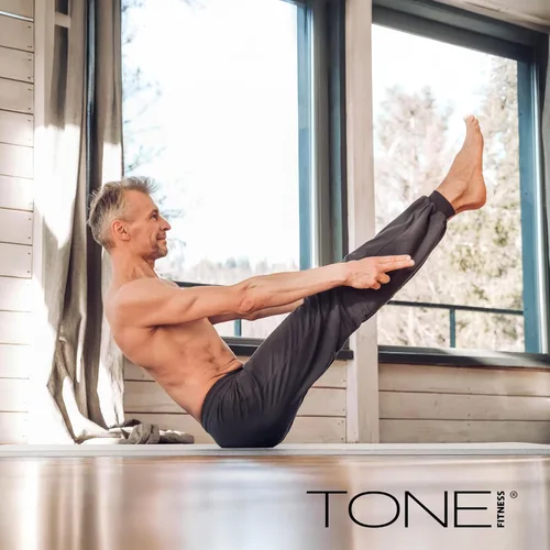 Miniatura 5 de Tone Fitness Esterilla de yoga de 1 pulgada de grosor Alfombrilla de ejercicio antideslizante de alta densidad con correa de transporte para yoga