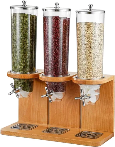 Dispensador de cereales fácil de limpiar, dispensador de alimentos secos, dispensador de almacenamiento de contenedores de cereales de encimera, con