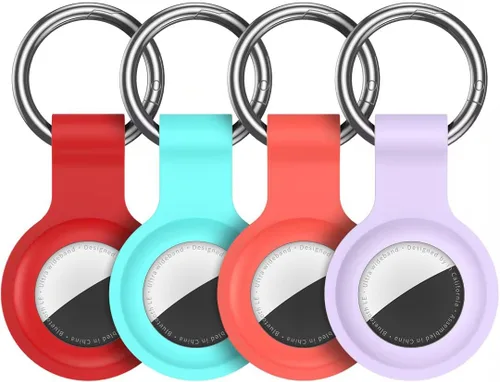 Miniatura 13 de Paquete de 4 llaveros compatibles con AirTag para AirTag de 1ª y 2ª generación, para AirTag de 1ª y 2ª generación, funda para AirTag, rastreador