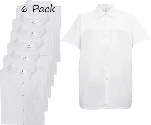 Natural Uniforms - Camisa de cocina básica para hombre, manga corta, color blanco