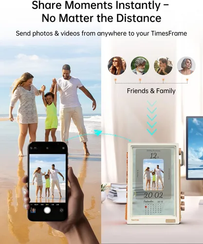 Miniatura 3 de Divoom Times Frame - Marco de Fotos Digital WiFi de 10.1" con 64GB, Aplicación Gratuita sin Costos de Suscripción, Soporta la Carga de Blanco