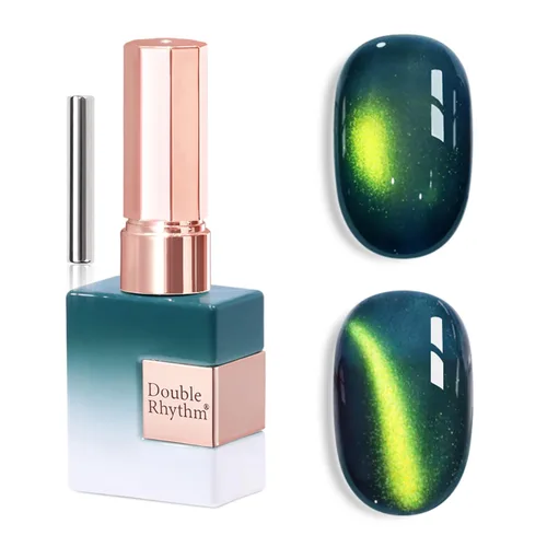 Miniatura 21 de Double Rhythm Esmalte de gel Jelly Glass de ojo de gato con imán, 0.5 onzas líquidas, brillo holográfico, brillante, translúcido