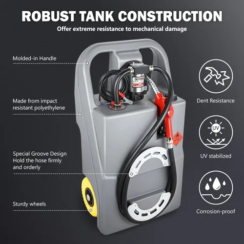 Miniatura 4 de DNA MOTORING Tanque de combustible portátil Caddy 26 galones 100L 12V Unidad de transferencia diesel para coches, camiones, cortacéspedes, ATV
