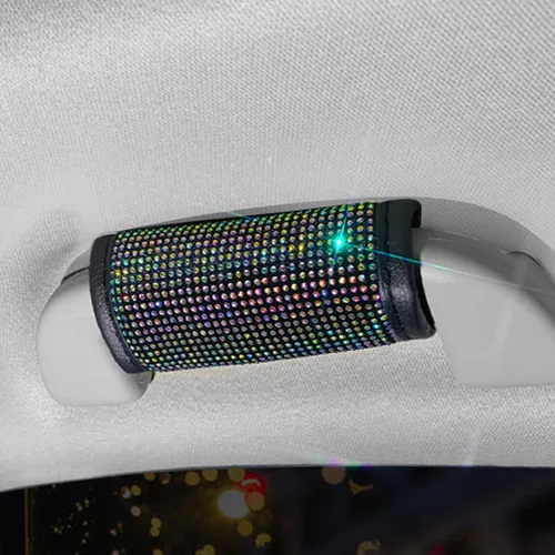 Miniatura 13 de Paquete de 2 fundas brillantes para manija de puerta de seguridad para automóviles, con cristales brillantes, almohadillas protectoras para manija
