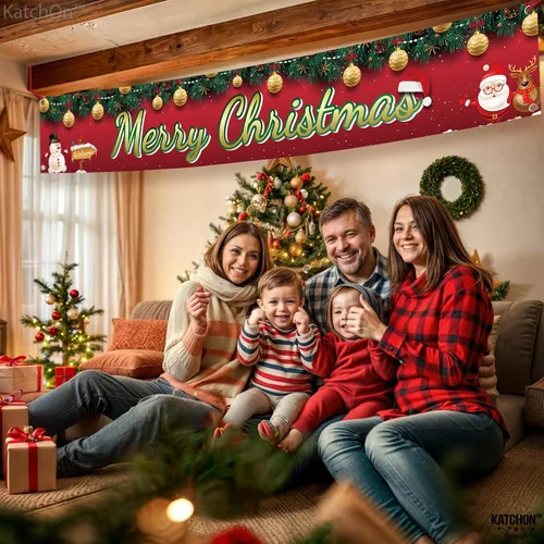 Miniatura 4 de KatchOn, Cartel de temporada grande – 120 x 20 pulgadas Decoraciones de fiesta de Navidad Cartel de alegría, decoración de Navidad al aire libre