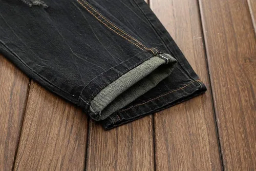 Miniatura 5 de IDEALSANXUN Pantalones de mezclilla ajustados para hombre con estampado impreso