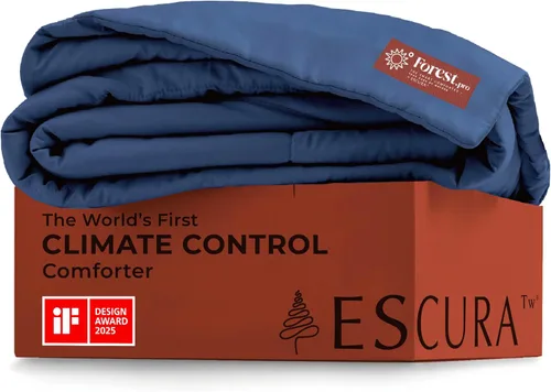 ESCURA Tw® Edredón de control climático, tamaño individual/individual XL, diseño hipoalergénico, transpirable y ligero de bambú con alternativa al