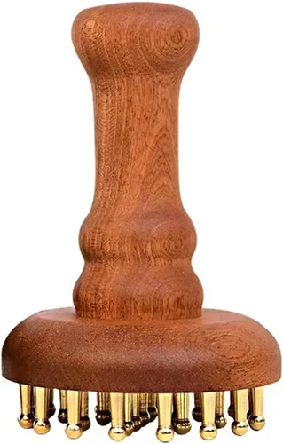 Miniatura 10 de Peine de masaje de cabeza de cobre de 24 dientes para cuerpo y cuero cabelludo, cepillo masajeador de punto meridiano para cuerpo y cuero cabelludo