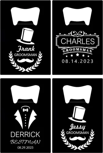 Miniatura 14 de Abrebotellas personalizados, tamaño de tarjeta de crédito, padrinos de boda, regalos para boda, despedida de soltero, abrebotellas de cerveza