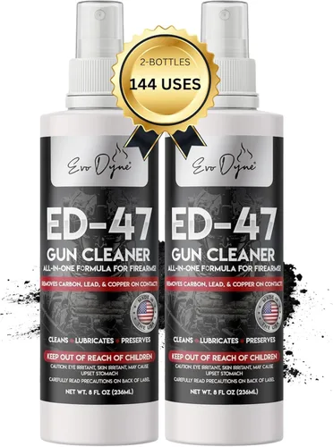 Evo Dyne Paquete de 2 limpiador de pistolas en aerosol (8 onzas por botella), fabricado en Estados Unidos, lubricante y limpiador de pistolas todo