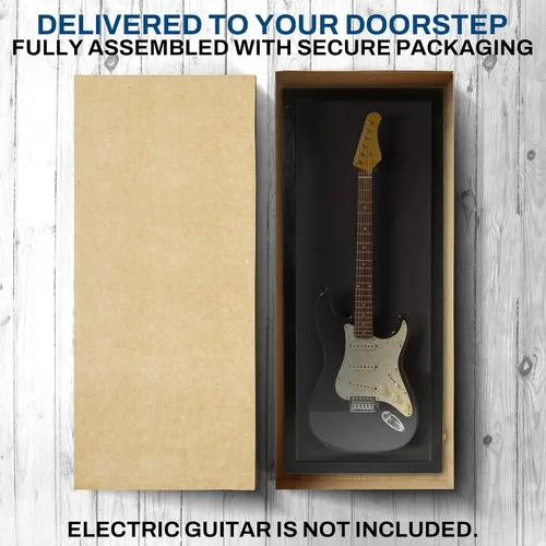 Miniatura 7 de PENNZONI Vitrina para guitarra eléctrica, estuche acrílico para guitarra eléctrica, soporte de pared, estuche de pared para guitarra hecha de marco