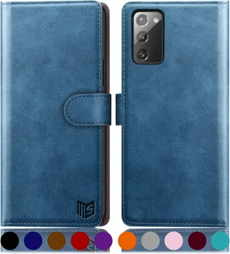 Miniatura 14 de SUANPOT Funda de piel tipo cartera para Samsung Galaxy Note 20 5G de 6.7 pulgadas con bloqueo RFID, tarjetero para tarjetas de crédito, funda