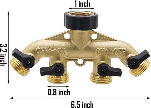 Miniatura 2 de Twinkle Star - Divisor de manguera de jardín de 2 vías, conector Y, adaptador de manguera de jardín de latón