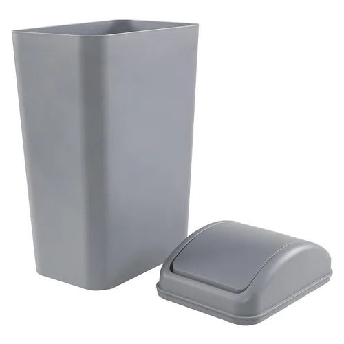 Miniatura 10 de Morcte - Cubo de basura pequeño de plástico de 3 galones con tapa abatible, color negro Basurero con tapa abatible, perfil delgado, para baño