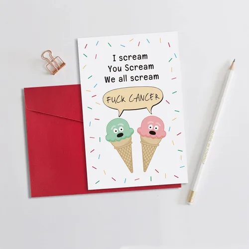 Miniatura 3 de Ogeby Tarjeta de aliento para el cáncer de mierda, regalo para él y ella, divertida y linda tarjeta de recuperación contra el cáncer, tarjeta