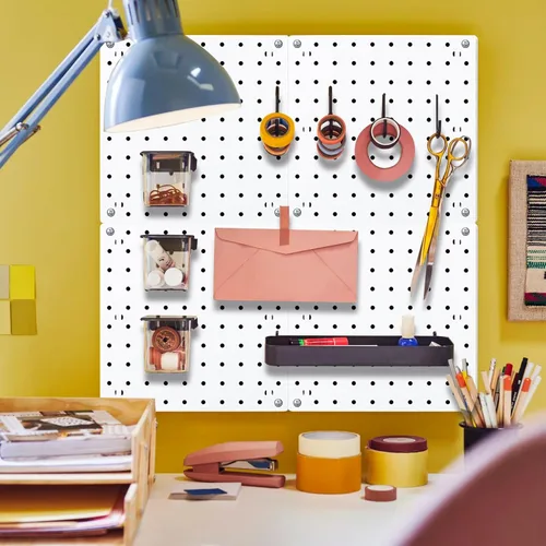 Miniatura 7 de 6 piezas de tablero de clavijas, paneles organizadores de pared para tablero de clavijas, kits pequeños de tablero de clavijas para montar en pared