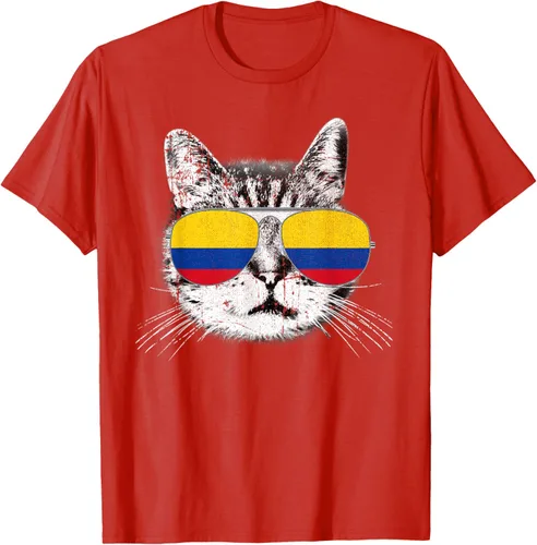 Miniatura 85 de Camisa de bandera de Colombia, orgullo colombiano, gato, hombres, mujeres, niños, camiseta de regalo