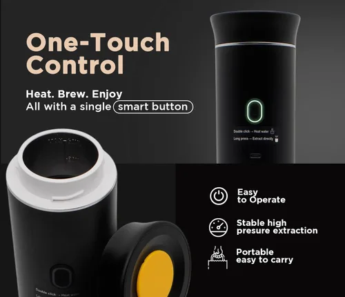 Miniatura 3 de Cafetera portátil 3 en 1 – Máquina de café espresso eléctrica para viajes – Compatible con café molido, cápsulas NS y DG – Cafetera portátil Negro