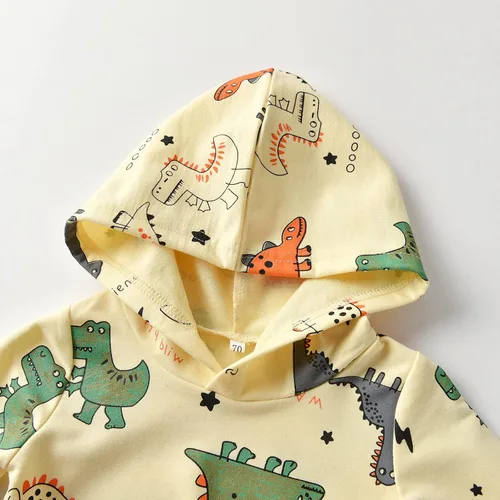 Miniatura 4 de Ropa para bebé niño, sudadera con capucha y pantalones con estampado de dinosaurio